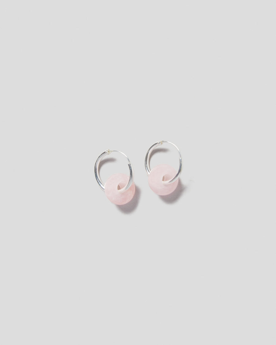PENDIENTES DONUT CUARZO ROSA